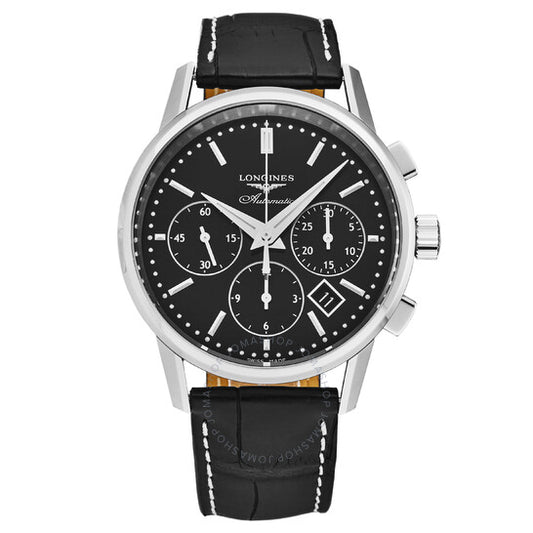Longines, Heritage Collection Chronograph Automatic Black Dial Men's Watch