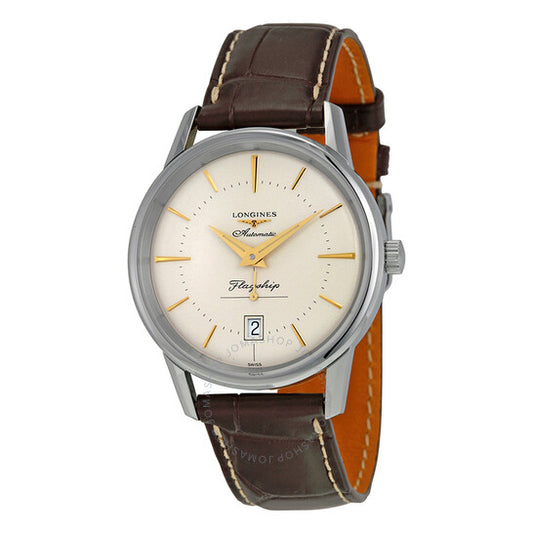 Longines, Heritage Flagship Automatic Silver Dial Brown Leather Men's Watch L47954782