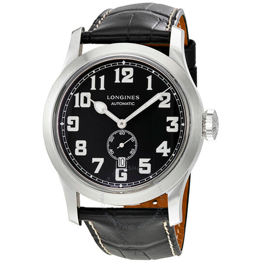 Longines, Heritage Miltary Automatic Black Leather Men's Watch