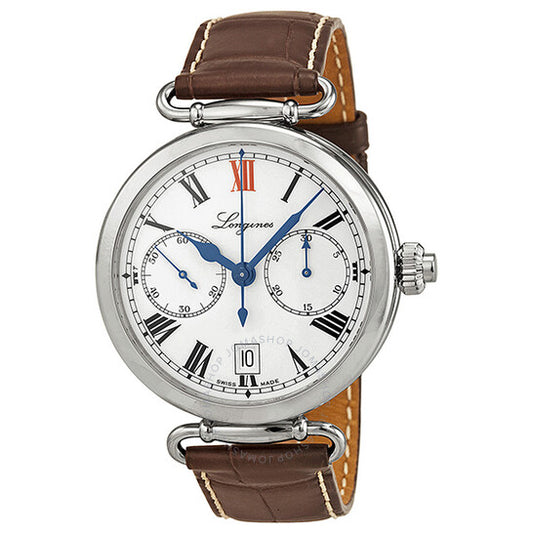 Longines, Heritage White Dial Brown Leather Men's Watch