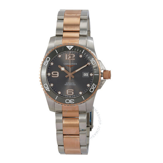 لونجين، ساعة هيدرو كونكويست أوتوماتيكية للرجال بمينا رمادي