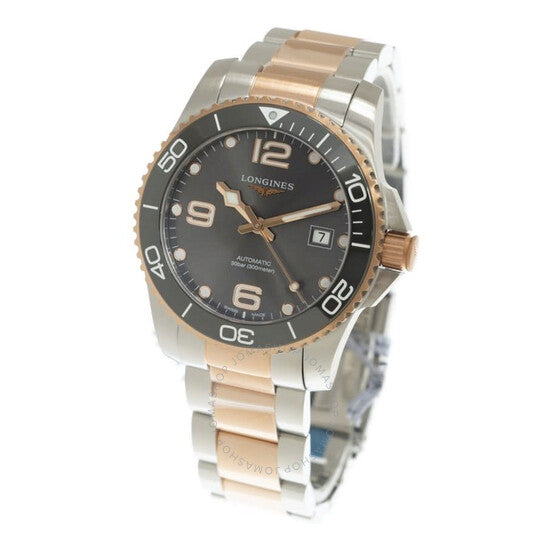 لونجين، ساعة هيدرو كونكويست أوتوماتيكية للرجال بمينا رمادي