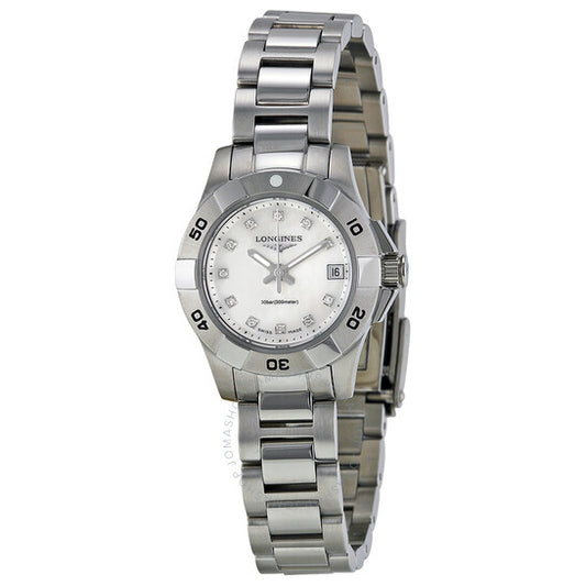 Longines, Hydro Conquest Mother of Pearl Diamond Dial Steel Ladies Watch L31984876