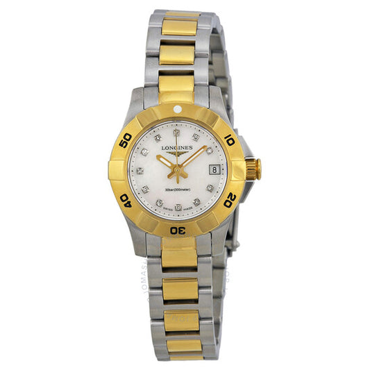 Longines, Hydro Conquest Mother of Pearl Diamond Dial Two Tone Ladies Watch L31983877