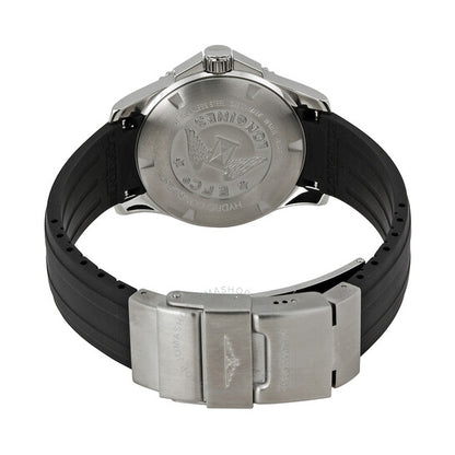 Longines, HydroConquest Black Dial Black Rubber Strap Men's Watch