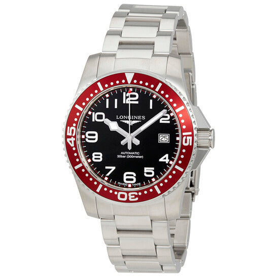 Longines, HydroConquest Black Dial Stainless Steel Automatic Men's Watch