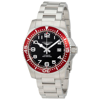 Longines, HydroConquest Black Dial Stainless Steel Automatic Men's Watch