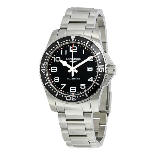 Longines, HydroConquest Black Dial Stainless Steel Men's Watch