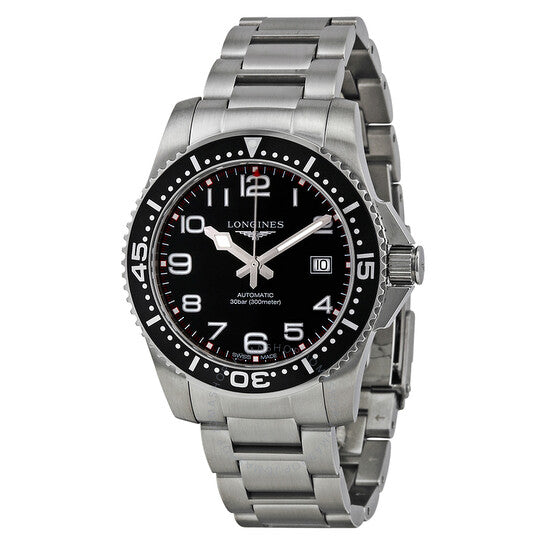 Longines, HydroConquest Black Dial Stainless Steel Men's Watch L36954536