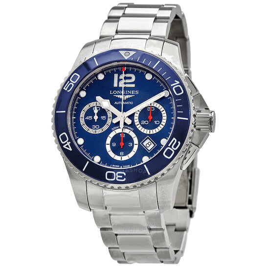 لونجين، ساعة هيدروكونكويست كرونوغراف أوتوماتيكية للرجال بمينا أزرق