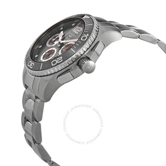 ساعة لونجين هيدروكونكويست كرونوغراف أوتوماتيكية للرجال بمينا رمادي