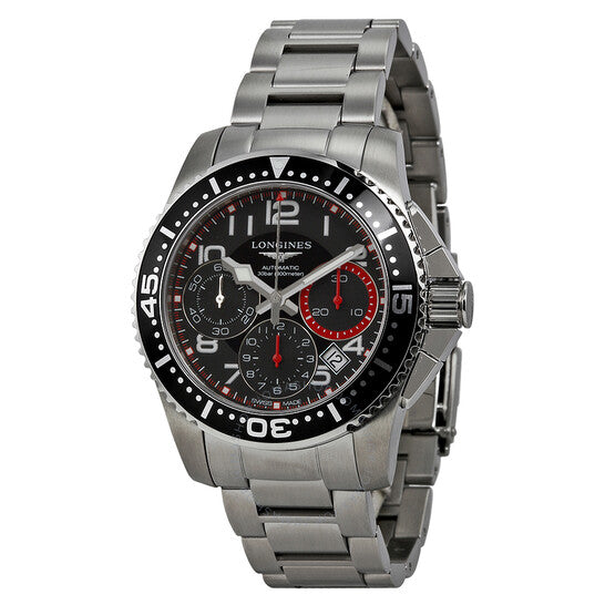 Longines, Hydroconquest Chronograph Black Dial Stainless Steel Men's Watch