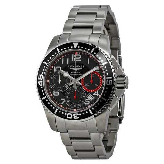 Longines, Hydroconquest Chronograph Black Dial Stainless Steel Men's Watch