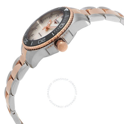 ساعة لونجين هيدروكونكويست كوارتز بمينا بيضاء مرصعة بالألماس للسيدات