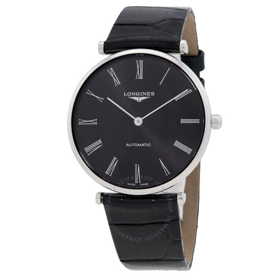 ساعة لونجين لا غراندي أوتوماتيكية بمينا أسود للسيدات