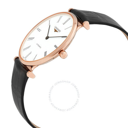 ساعة لونجين لا غراندي أوتوماتيكية للرجال بمينا أبيض