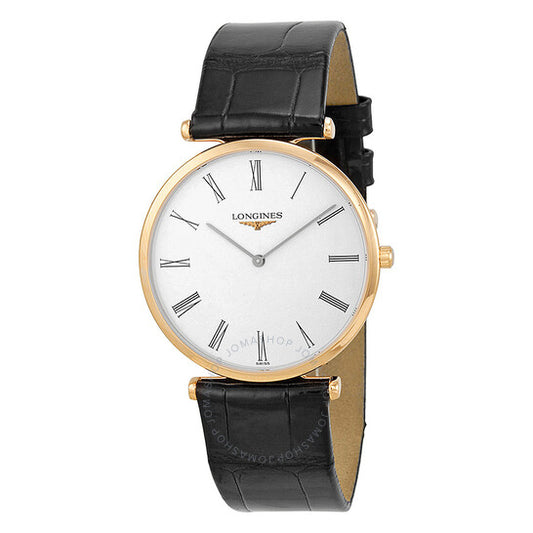 ساعة لونجين لا غراند كلاسيك دي وايت ديال للرجال من الجلد الأسود L47091112