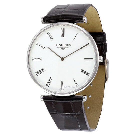 Longines, La Grande Classique White Dial Black Leather Watch