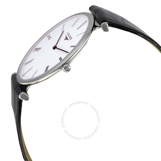 Longines, La Grande Classique White Dial Black Leather Watch