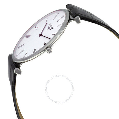 Longines, La Grande Classique White Dial Black Leather Watch