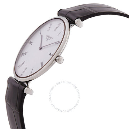 ساعة لونجين لا غراندي كوارتز بمينا بيضاء للسيدات