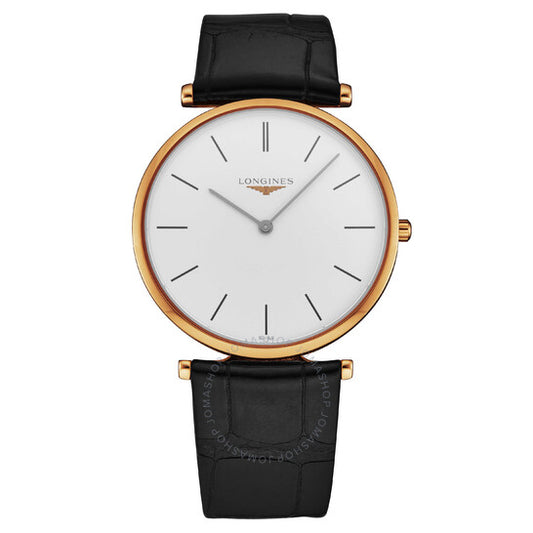 ساعة لونجين لا غراندي كوارتز بمينا بيضاء للسيدات