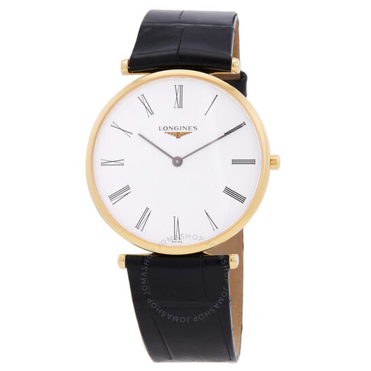 ساعة لونجين لا غراندي كوارتز بمينا بيضاء للسيدات