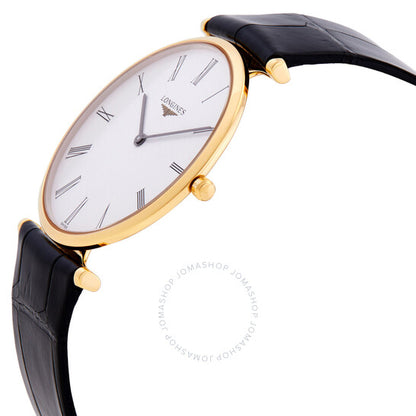 ساعة لونجين لا غراندي كوارتز بمينا بيضاء للسيدات