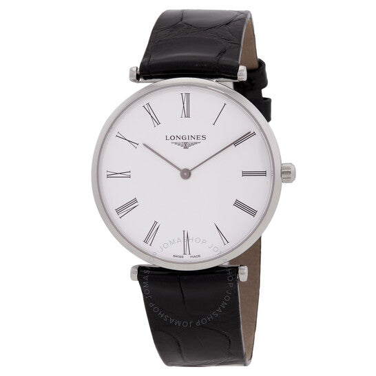 ساعة لونجين لا غراندي كوارتز بمينا بيضاء للسيدات