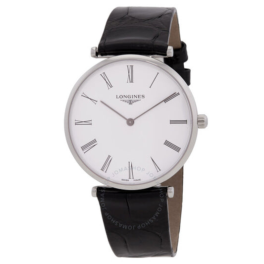 ساعة لونجين لا غراندي كوارتز بمينا بيضاء للسيدات