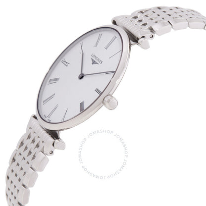 ساعة لونجين لا غراندي كوارتز بمينا بيضاء للسيدات