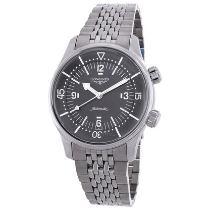ساعة لونجين ليجند دايفر أوتوماتيكية للرجال بمينا رمادي