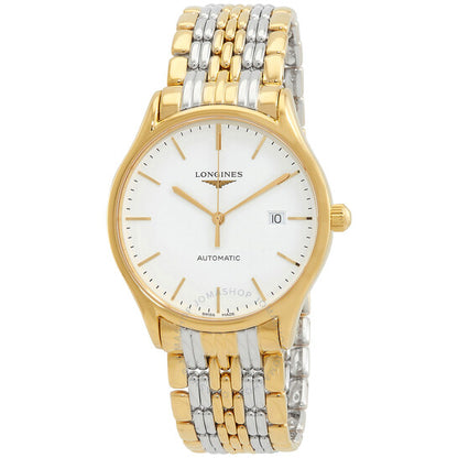 ساعة لونجين لير الأوتوماتيكية للرجال بمينا أبيض