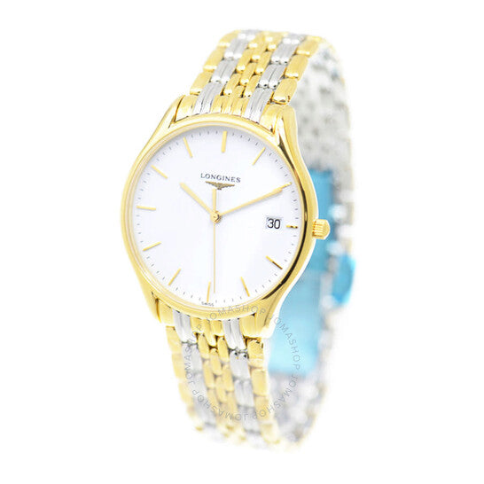 ساعة لونجين لير كوارتز بمينا بيضاء للسيدات