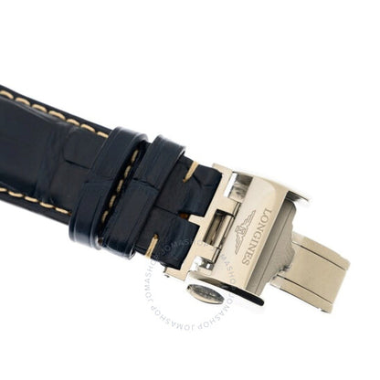 ساعة لونجين ماستر أوتوماتيكية مرصعة بالألماس للرجال بمينا أزرق