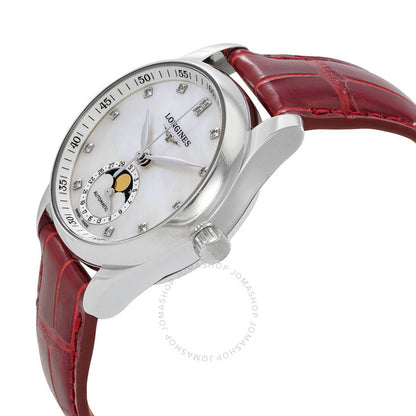 ساعة لونجين ماستر أوتوماتيكية مرصعة بالألماس للسيدات