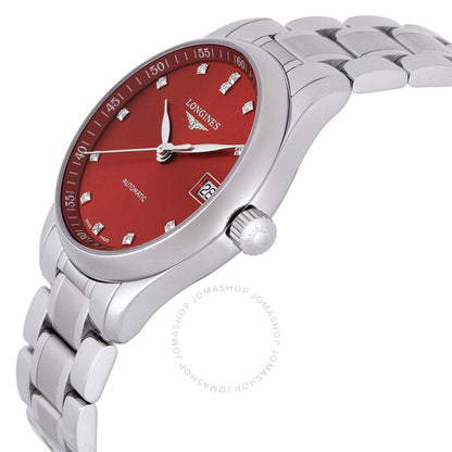 Longines, Master Automatic Diamond Orange Dial Ladies Watch