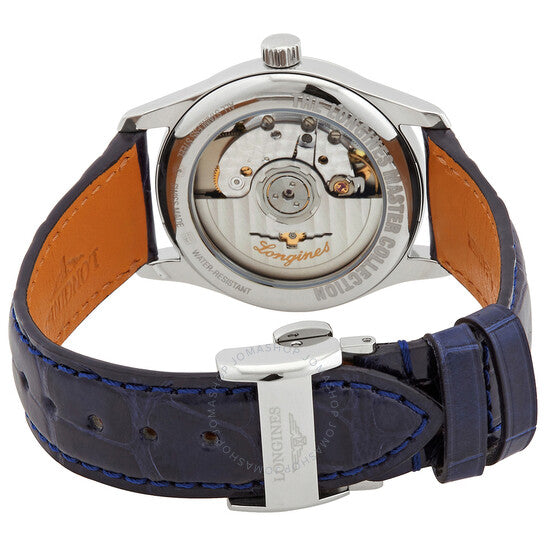 ساعة لونجين ماستر أوتوماتيكية للسيدات بمينا أبيض من الألماس