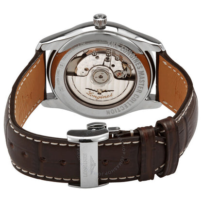 ساعة لونجين ماستر أوتوماتيك مون فيز للرجال بمينا أبيض