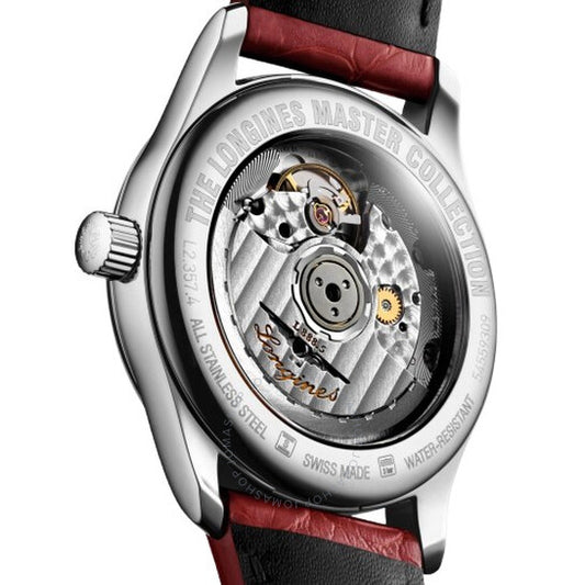 ساعة لونجين ماستر أوتوماتيكية بمينا فضي للسيدات