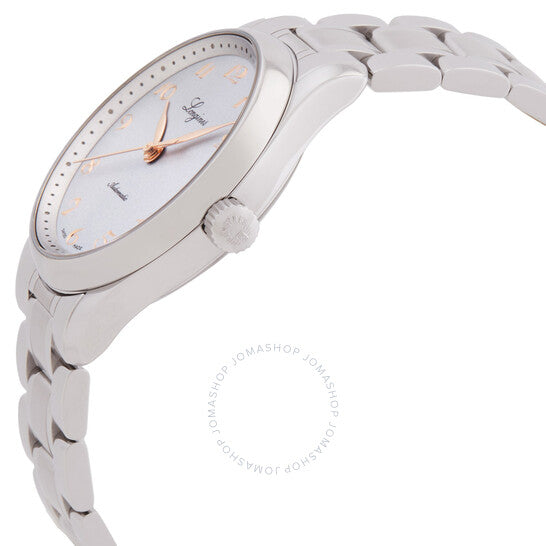 ساعة لونجين ماستر أوتوماتيكية بمينا فضي للسيدات