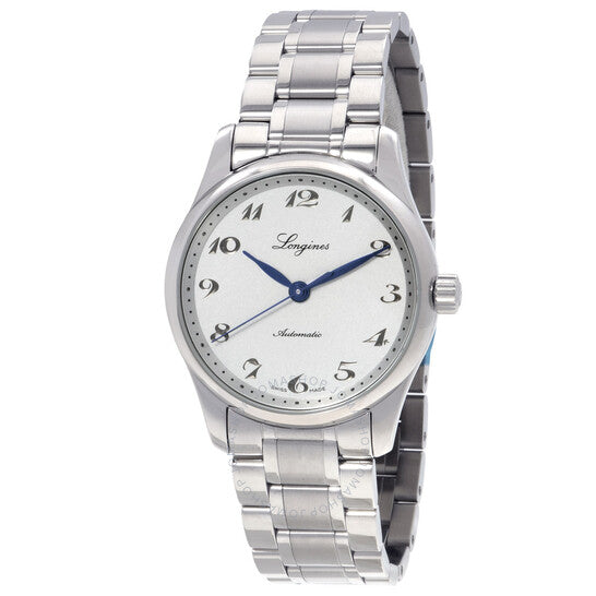 ساعة لونجين ماستر أوتوماتيكية بمينا فضي للسيدات