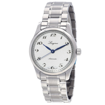 ساعة لونجين ماستر أوتوماتيكية بمينا فضي للسيدات