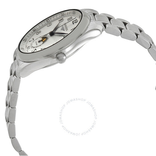 ساعة لونجين ماستر أوتوماتيك مون فايز للرجال بمينا فضي
