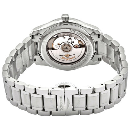 ساعة لونجين ماستر أوتوماتيك مون فايز للرجال بمينا فضي