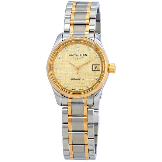 Longines, Master Champagne Dial Automatic Ladies Two Tone Watch