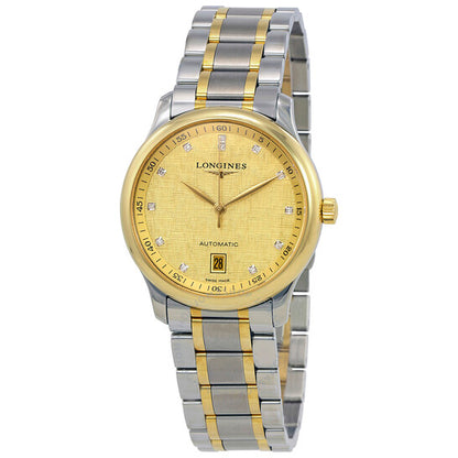 ساعة لونجين ماستر شامبانيا للرجال بمينا ألماس