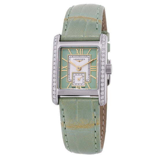 Longines, Mini Dolcevita Quartz Diamond Green Dial Ladies Watch
