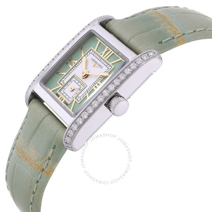Longines, Mini Dolcevita Quartz Diamond Green Dial Ladies Watch