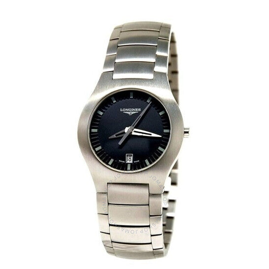 ساعة لونجين أوبوسيشن كوارتز بمينا سوداء للسيدات